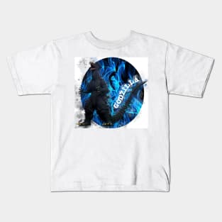 GODZILLA ON BLUE FIRE Kids T-Shirt